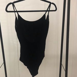 Zara Collection Velvet Bodysuit in Black